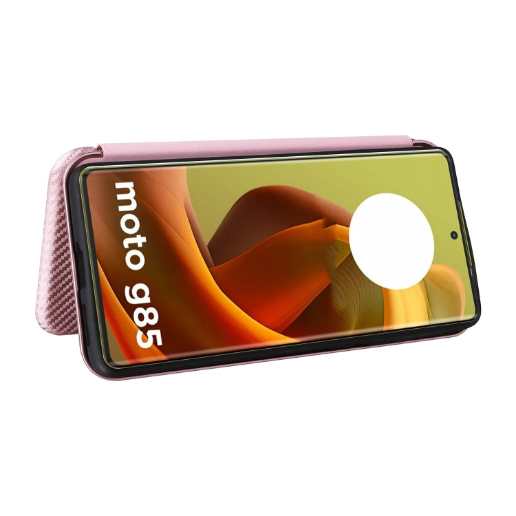 For Motorola Moto G85 Carbon Fiber Texture Flip Leather Phone Case