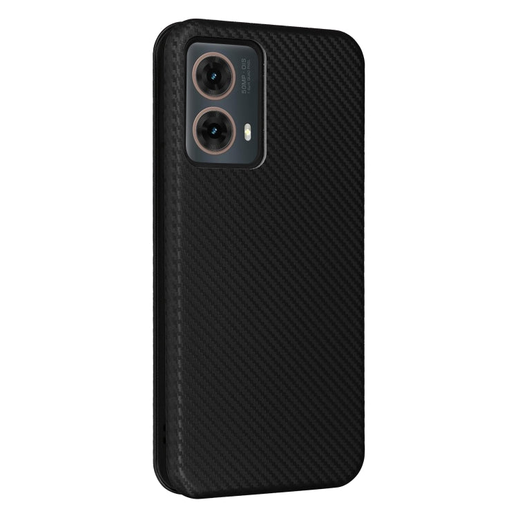 For Motorola Moto G85 Carbon Fiber Texture Flip Leather Phone Case