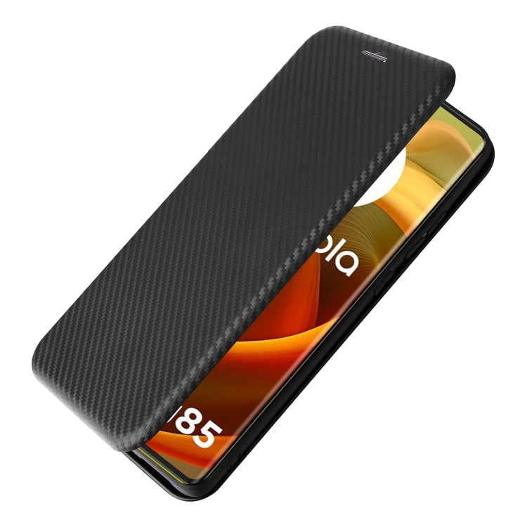 For Motorola Moto G85 Carbon Fiber Texture Flip Leather Phone Case