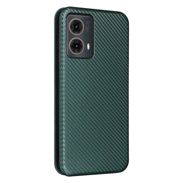 For Motorola Moto G85 Carbon Fiber Texture Flip Leather Phone Case