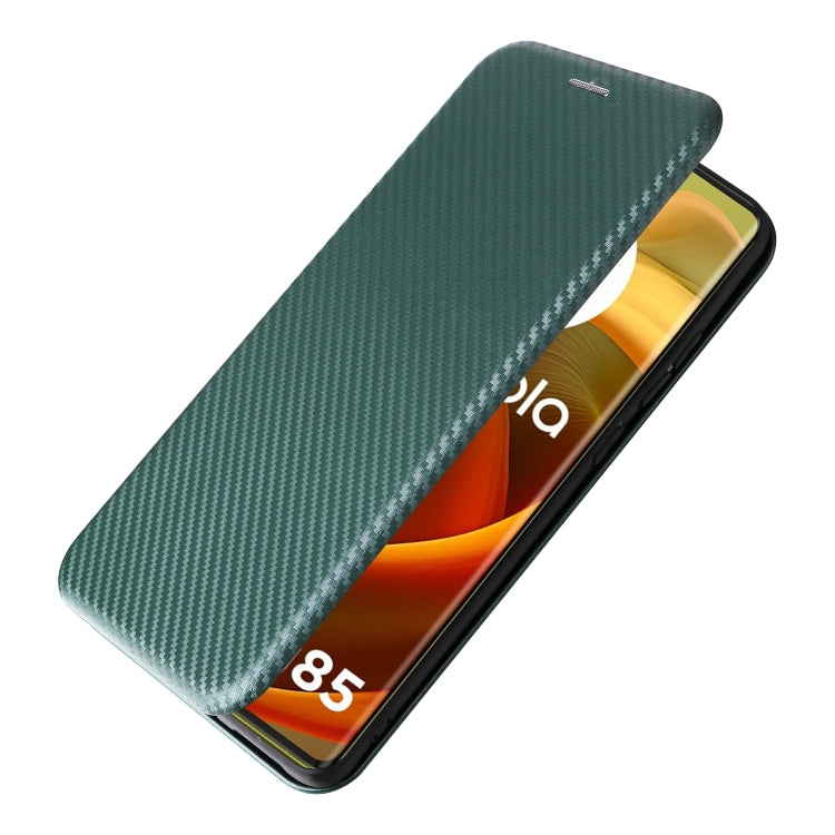 For Motorola Moto G85 Carbon Fiber Texture Flip Leather Phone Case