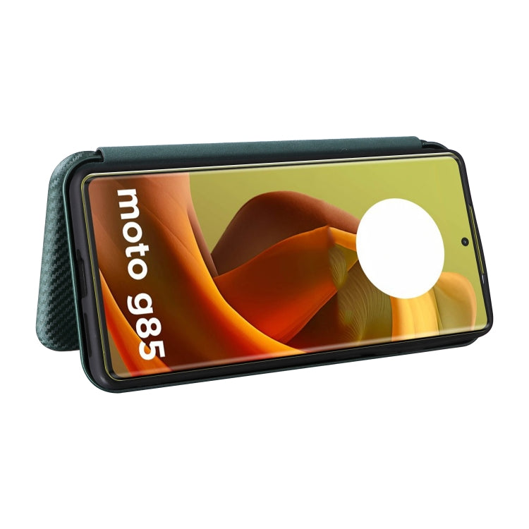 For Motorola Moto G85 Carbon Fiber Texture Flip Leather Phone Case