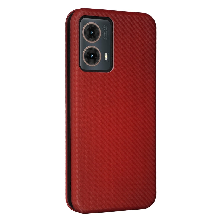 For Motorola Moto G85 Carbon Fiber Texture Flip Leather Phone Case