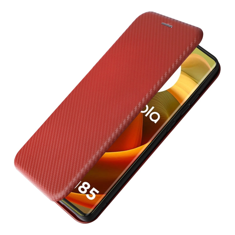 For Motorola Moto G85 Carbon Fiber Texture Flip Leather Phone Case