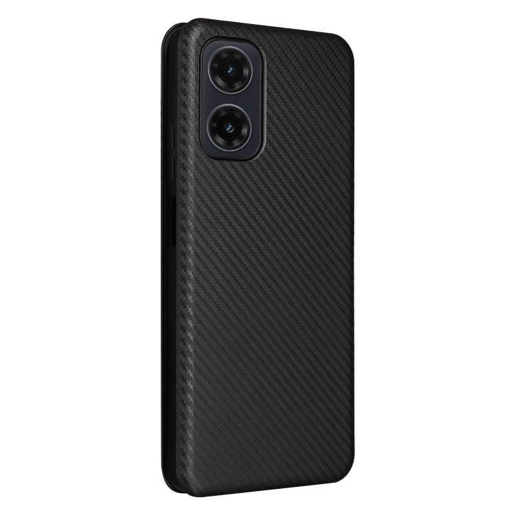 For Motorola Moto G35 Carbon Fiber Texture Flip Leather Phone Case