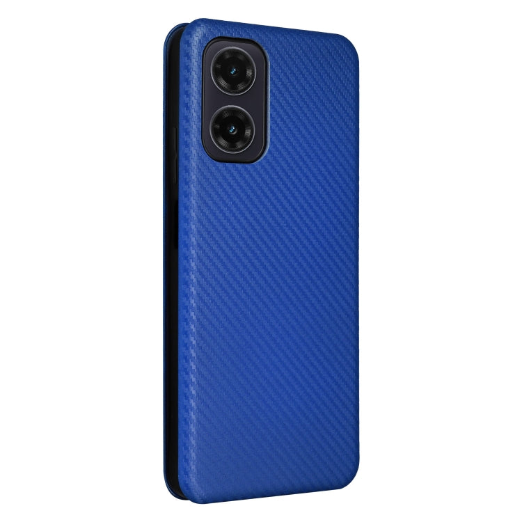 For Motorola Moto G35 Carbon Fiber Texture Flip Leather Phone Case