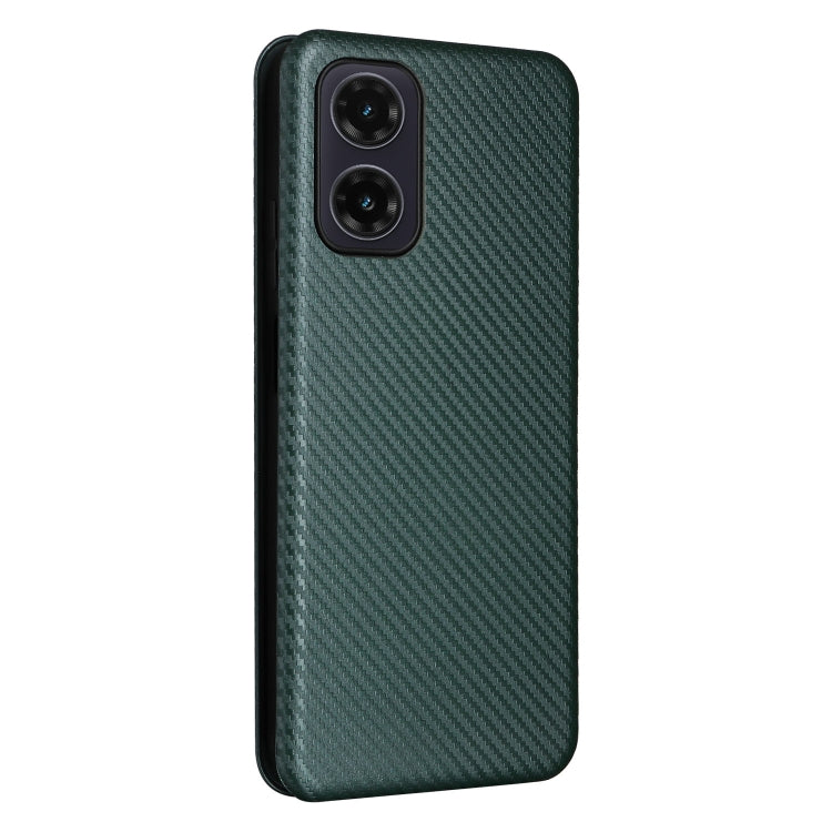 For Motorola Moto G35 Carbon Fiber Texture Flip Leather Phone Case