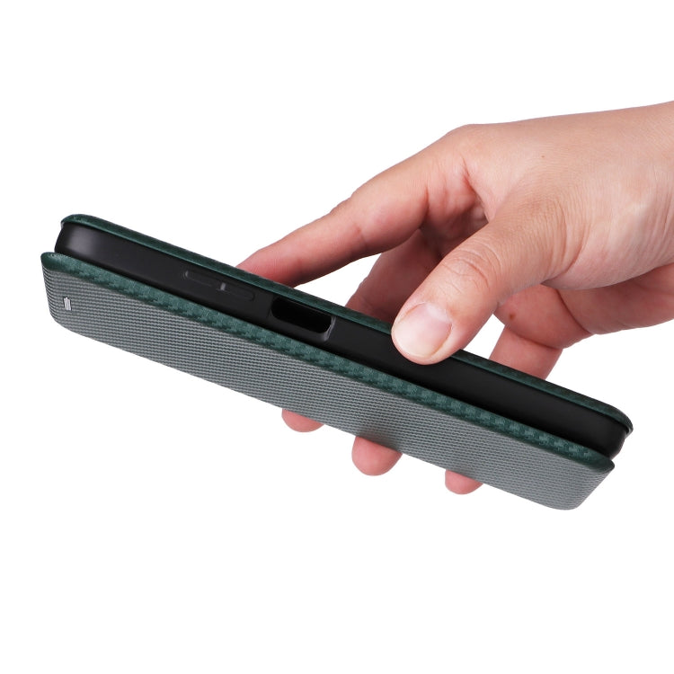 For Motorola Moto G35 Carbon Fiber Texture Flip Leather Phone Case