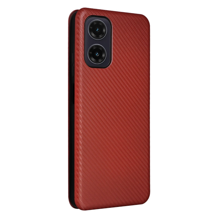 For Motorola Moto G35 Carbon Fiber Texture Flip Leather Phone Case