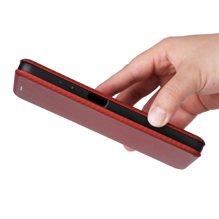 For Motorola Moto G35 Carbon Fiber Texture Flip Leather Phone Case