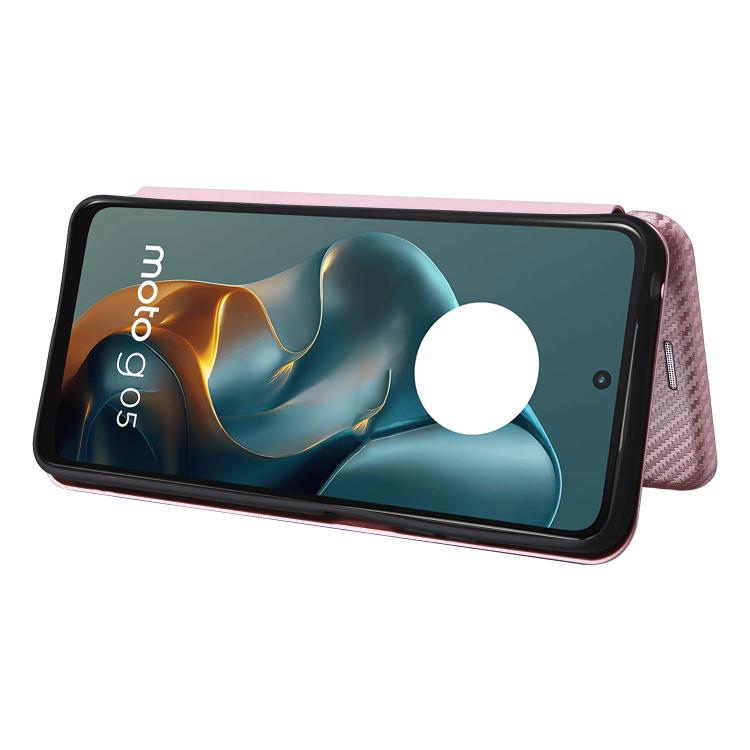 For Motorola Moto G05 / E15 Carbon Fiber Texture Flip Leather Phone Case