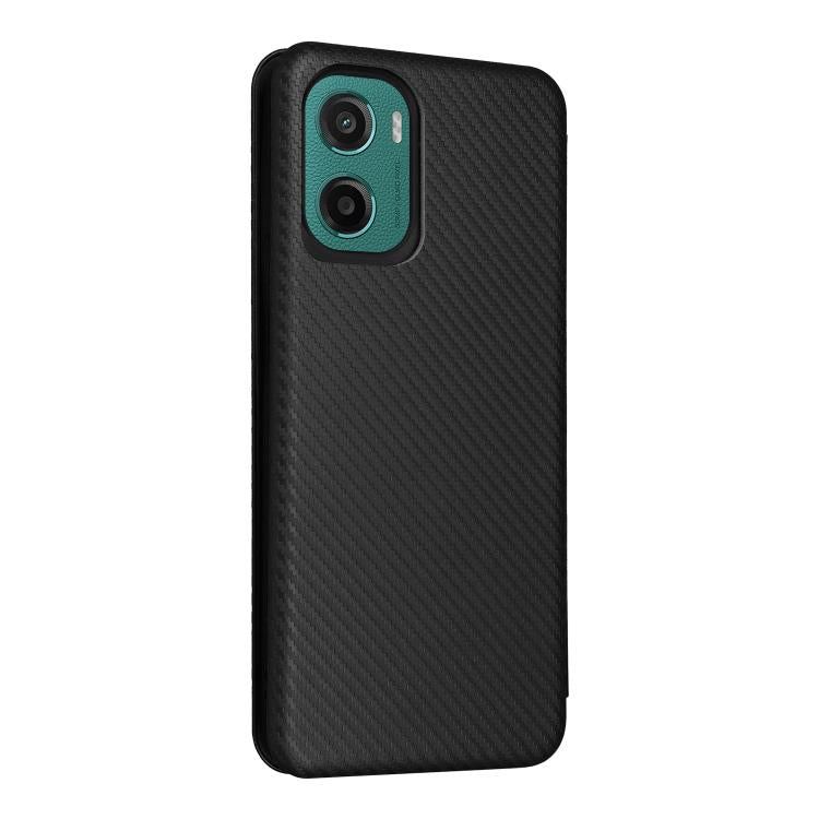 For Motorola Moto G05 / E15 Carbon Fiber Texture Flip Leather Phone Case