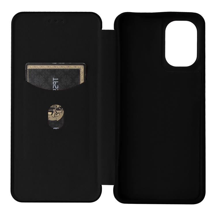 For Motorola Moto G05 / E15 Carbon Fiber Texture Flip Leather Phone Case
