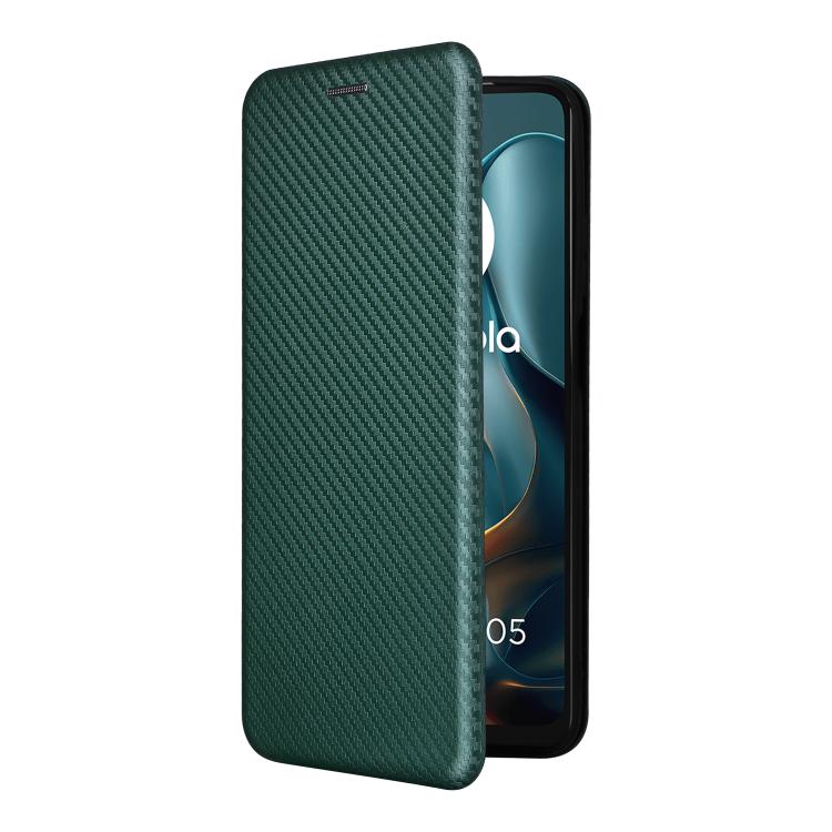 For Motorola Moto G05 / E15 Carbon Fiber Texture Flip Leather Phone Case