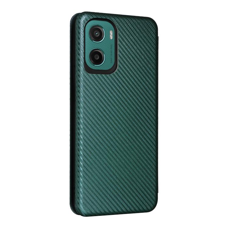 For Motorola Moto G05 / E15 Carbon Fiber Texture Flip Leather Phone Case
