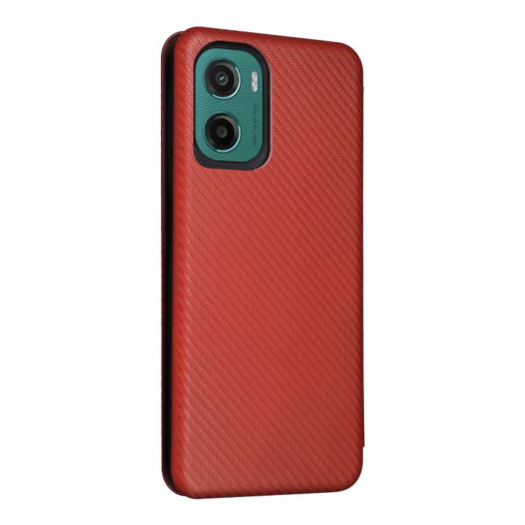 For Motorola Moto G05 / E15 Carbon Fiber Texture Flip Leather Phone Case