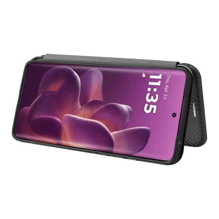 For Motorola Edge 60 Pro Carbon Fiber Texture Flip Leather Phone Case