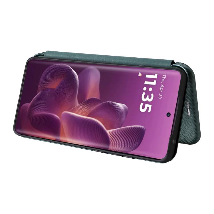 For Motorola Edge 60 Pro Carbon Fiber Texture Flip Leather Phone Case