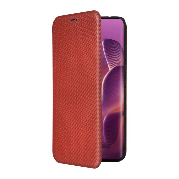 For Motorola Edge 60 Pro Carbon Fiber Texture Flip Leather Phone Case