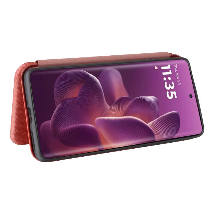 For Motorola Edge 60 Pro Carbon Fiber Texture Flip Leather Phone Case