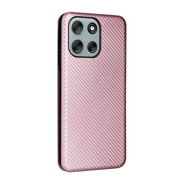 For Motorola Moto G56 / G66j / G66y 5G Carbon Fiber Texture Flip Leather Phone Case