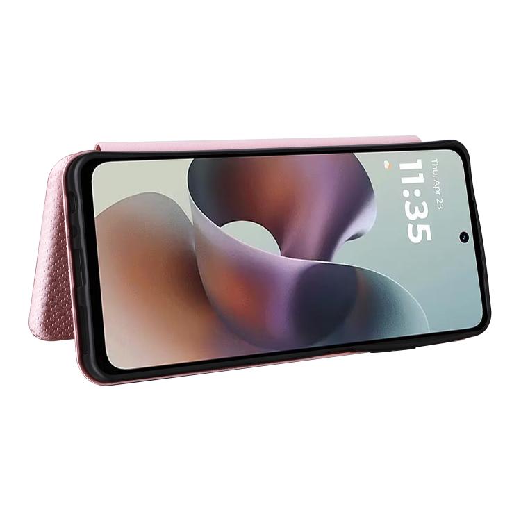For Motorola Moto G56 / G66j / G66y 5G Carbon Fiber Texture Flip Leather Phone Case