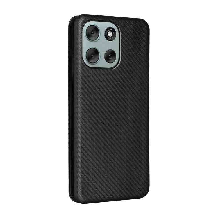 For Motorola Moto G56 / G66j / G66y 5G Carbon Fiber Texture Flip Leather Phone Case