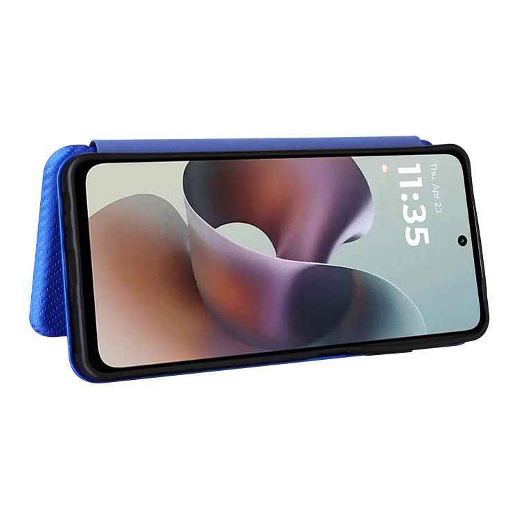 For Motorola Moto G56 / G66j / G66y 5G Carbon Fiber Texture Flip Leather Phone Case