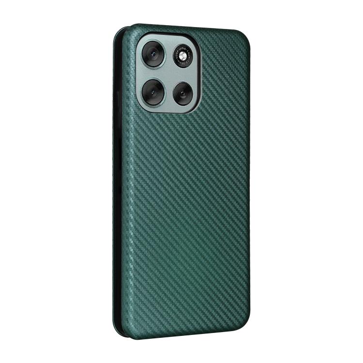For Motorola Moto G56 / G66j / G66y 5G Carbon Fiber Texture Flip Leather Phone Case