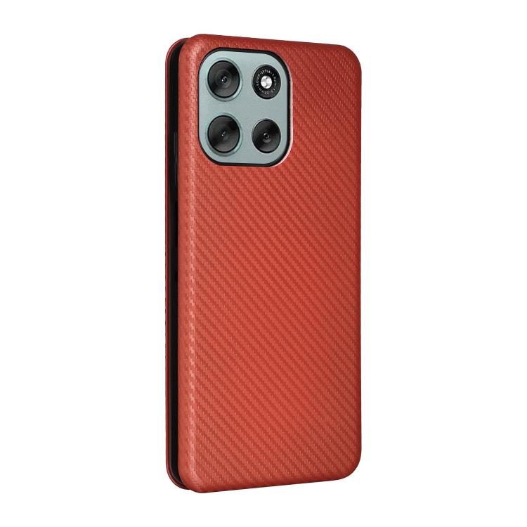 For Motorola Moto G56 / G66j / G66y 5G Carbon Fiber Texture Flip Leather Phone Case