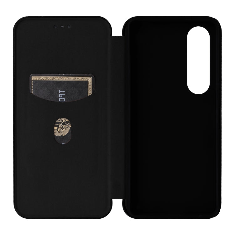 For Sony Xperia 1 VI 2024 Carbon Fiber Texture Flip Leather Phone Case