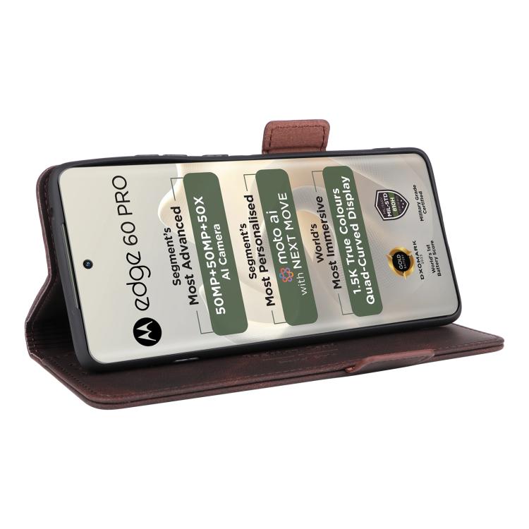 For Motorola Edge 60 Pro Magnetic Clasp Leather Phone Case
