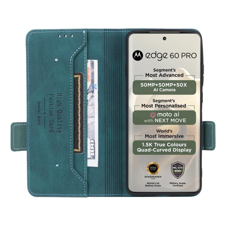 For Motorola Edge 60 Pro Magnetic Clasp Leather Phone Case