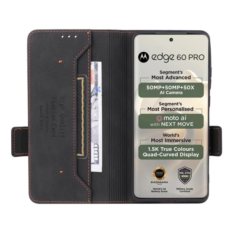 For Motorola Edge 60 Pro Magnetic Clasp Leather Phone Case