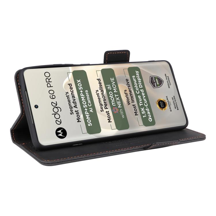 For Motorola Edge 60 Pro Magnetic Clasp Leather Phone Case