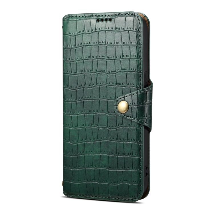 For iPhone 16 Denior Crocodile Texture Oil Edge Leather Phone Case