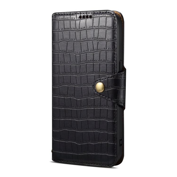 For iPhone 16 Pro Denior Crocodile Texture Oil Edge Leather Phone Case