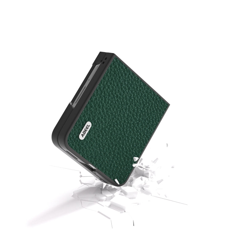 For Huawei nova Flip ABEEL Genuine Leather Litchi Texture Phone Case