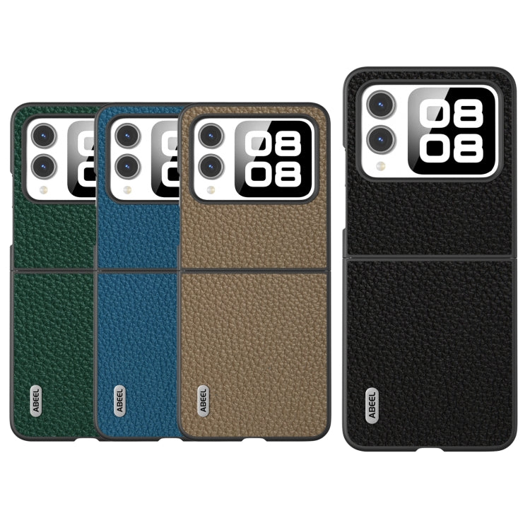 For Huawei nova Flip ABEEL Genuine Leather Litchi Texture Phone Case