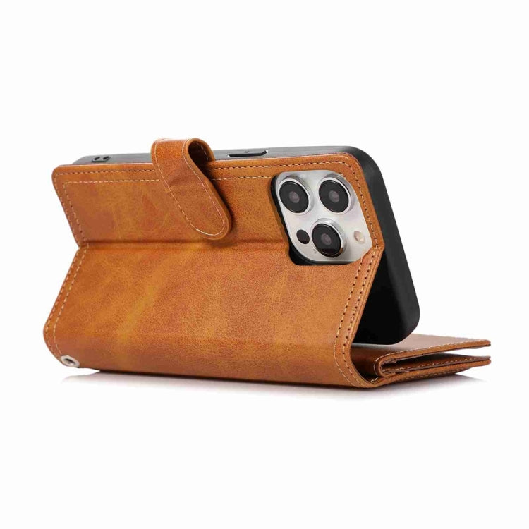 For iPhone 16 Pro Max Wristband Card Slot Leather Phone Case