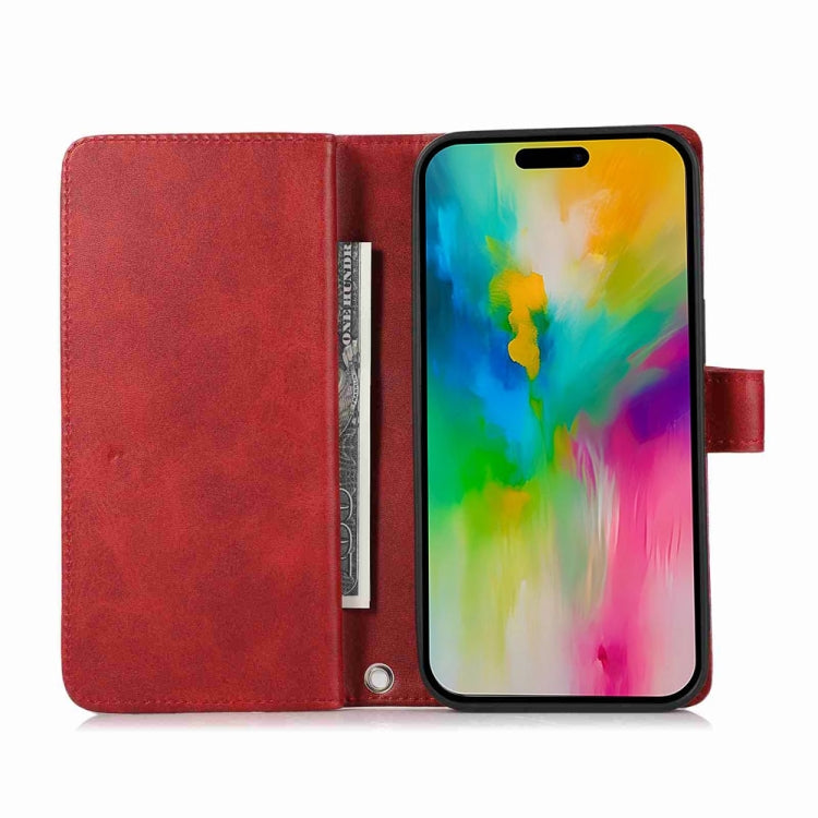 For iPhone 16 Pro Max Wristband Card Slot Leather Phone Case