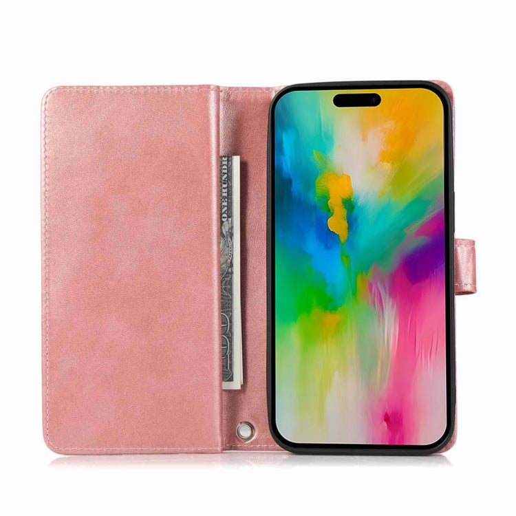 For iPhone 16 Pro Max Wristband Card Slot Leather Phone Case