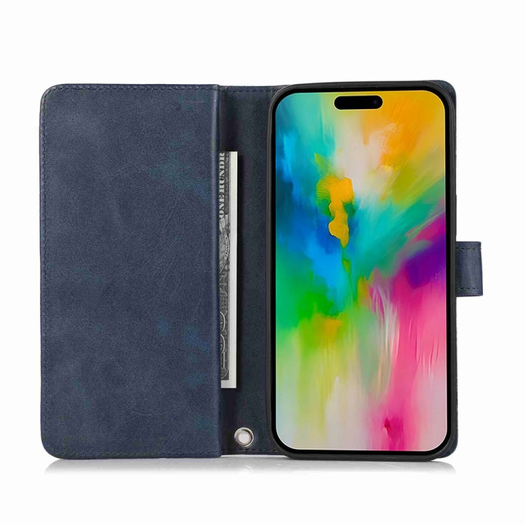For iPhone 16 Pro Max Wristband Card Slot Leather Phone Case