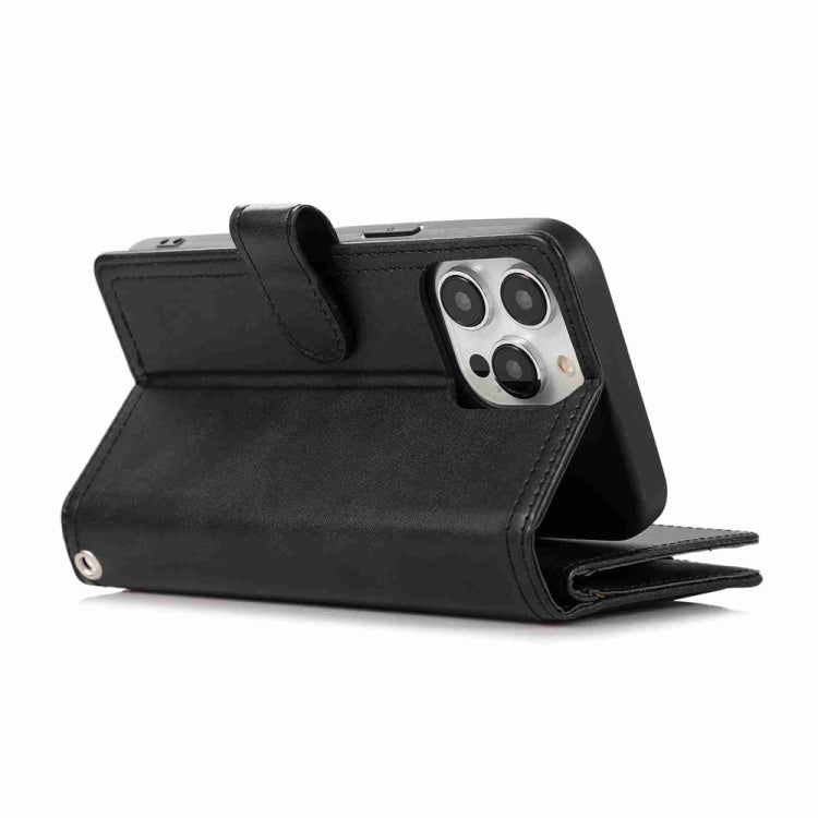 For iPhone 16 Pro Max Wristband Card Slot Leather Phone Case