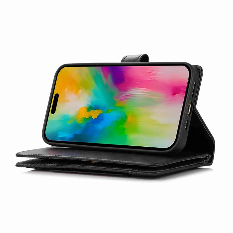For iPhone 16 Pro Max Wristband Card Slot Leather Phone Case