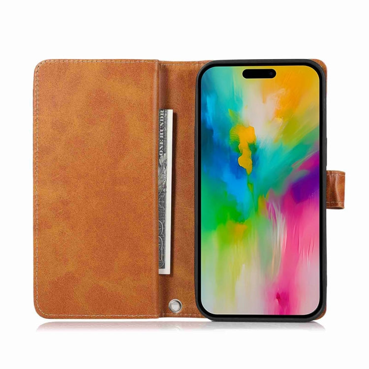 For iPhone 16 Pro Wristband Card Slot Leather Phone Case