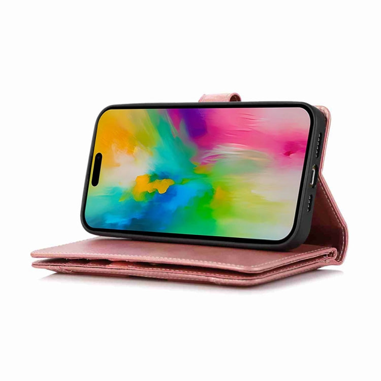 For iPhone 16 Pro Wristband Card Slot Leather Phone Case