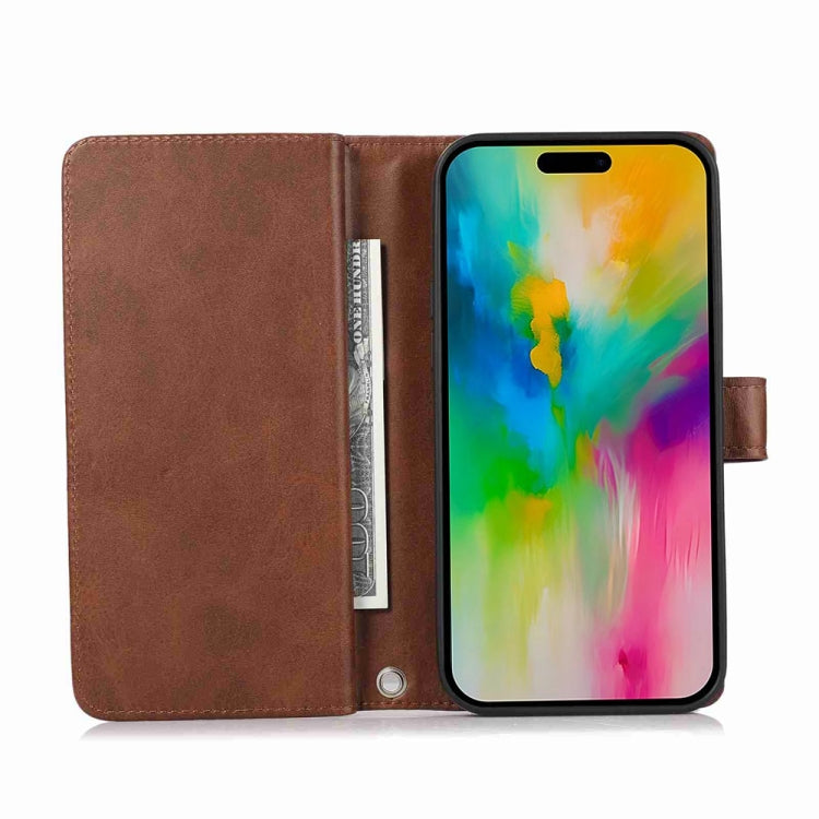 For iPhone 16 Pro Wristband Card Slot Leather Phone Case