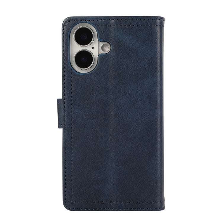 For iPhone 16 Plus Wristband Card Slot Leather Phone Case