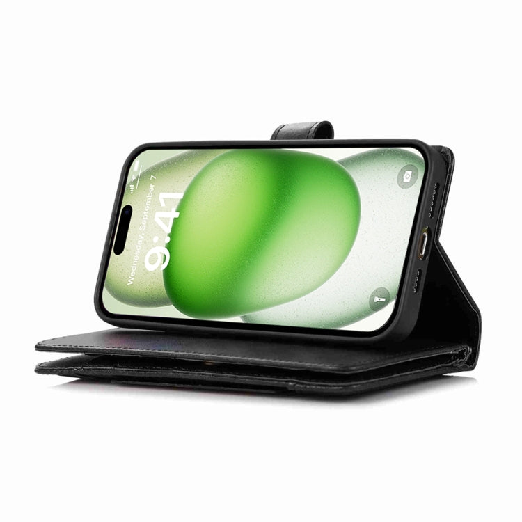 For iPhone 16 Plus Wristband Card Slot Leather Phone Case
